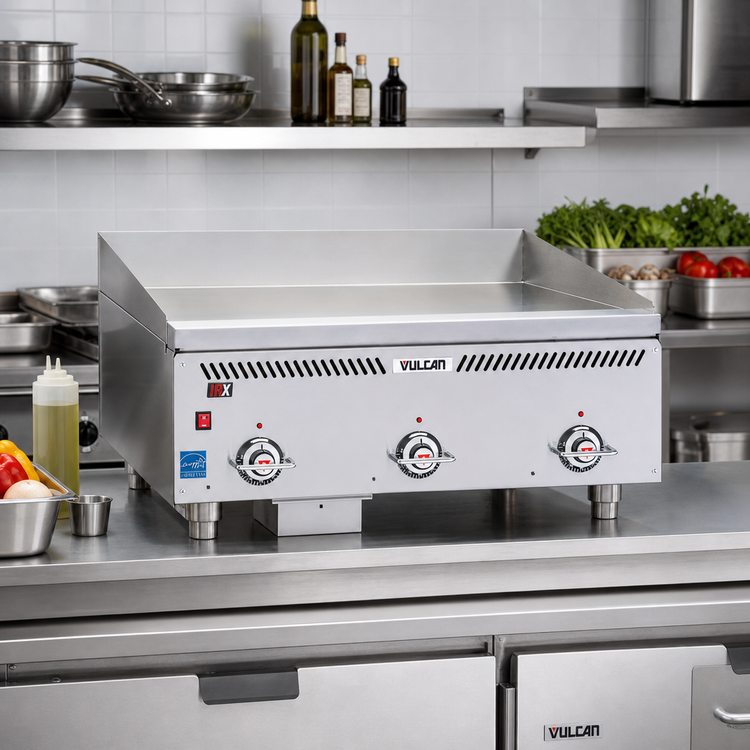 Product image #3 for Vulcan IRX Technology Heavy Duty 36-Inch Countertop Gas Griddle with 1-Inch Chrome Plate and Drawer