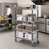 Thumbnail image #2 for Cambro Camshelving Elements XTRA 4-Shelf Solid High-Density Top Rail Mobile Starter Unit, 21 x 36 x 80 Inches, Speckled Gray