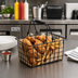 Thumbnail image #2 for American Metalcraft Rectangular Black Wire Serving Basket with Double Handles, 9 x 7 x 5 Inches