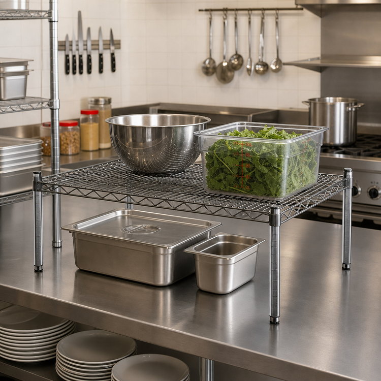Product image #2 for EagleGard 36 x 21 Inch Wire Dunnage Platform Shelf with Quad-Truss Design, 14-Inch Posts, 600 lb Capacity