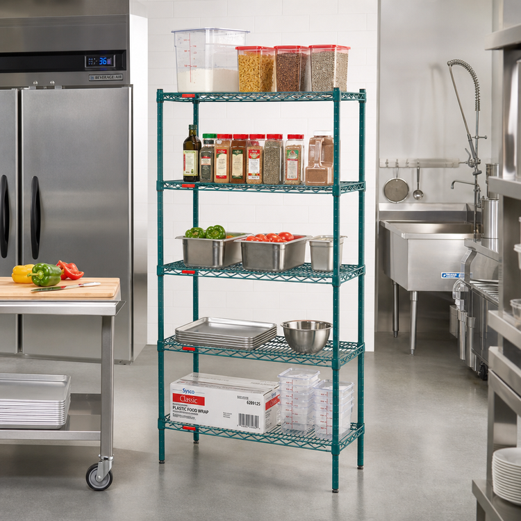 Product image #2 for Eagle Group Valu-Gard 5-Tier Stationary Wire Shelving Starter Unit, 24" W x 24" D x 74" H