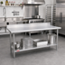 Thumbnail image #2 for Duke Stainless Steel Work Table with 5-Inch Riser and Undershelf, 48 x 30 Inches