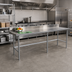 Thumbnail image #2 for Advance Tabco 144-Inch x 24-Inch 14-Gauge 304 Stainless Steel Work Table with 5-Inch Backsplash and Galvanized Base