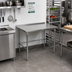 Thumbnail image #2 for John Boos Stallion 30 x 24 Inch Corner Stainless Steel Work Table with 1-1/2 Inch Rear Up-Turn