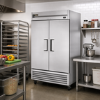 Thumbnail image #2 for True Mfg. - General Foodservice T-49F-HC Two-Section Reach-In Freezer, Self-Contained Bottom-Mount, Solid Hinged Doors, -10°F