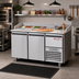 Thumbnail image #2 for 65.5-Inch Wide Two-Section Refrigerated Pizza Prep Table with Granite Work Surface and Self-Closing Doors