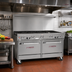 Thumbnail image #2 for Southbend Ultimate 60-Inch Commercial Gas Restaurant Range with Convection Oven, 24-Inch Charbroiler, and Cabinet Base