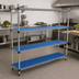 Thumbnail image #2 for QuadPlus 72-Inch W x 18-Inch D Solid Blue Polymer Shelf Mat with Gray Epoxy Wire Frame