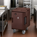 Thumbnail image #3 for Cambro Ultra Pan Carrier Heated Front-Loading Food Pan Carrier with Casters, 1-Compartment, 110V, Dark Brown