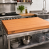 Thumbnail image #2 for Boos Block American Cherry Edge-Grain Kitchen Countertop with Full-Length Rails, 48 x 42 x 3 Inches, Penetrating Oil Finish