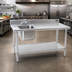 Thumbnail image #2 for Eagle Group Deluxe 48-Inch x 30-Inch Stainless Steel Sink Table with Left Bowl and Undershelf