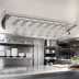 Thumbnail image #2 for 16-Inch Bright Chrome Ceiling-Mounted Glass Hanging Rack