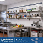 Thumbnail image #2 for Quantum TTK-15 Overhead Track Shelving Kit, Aluminum, Chrome, Includes 2 15-Foot Tracks and 4 End Plates