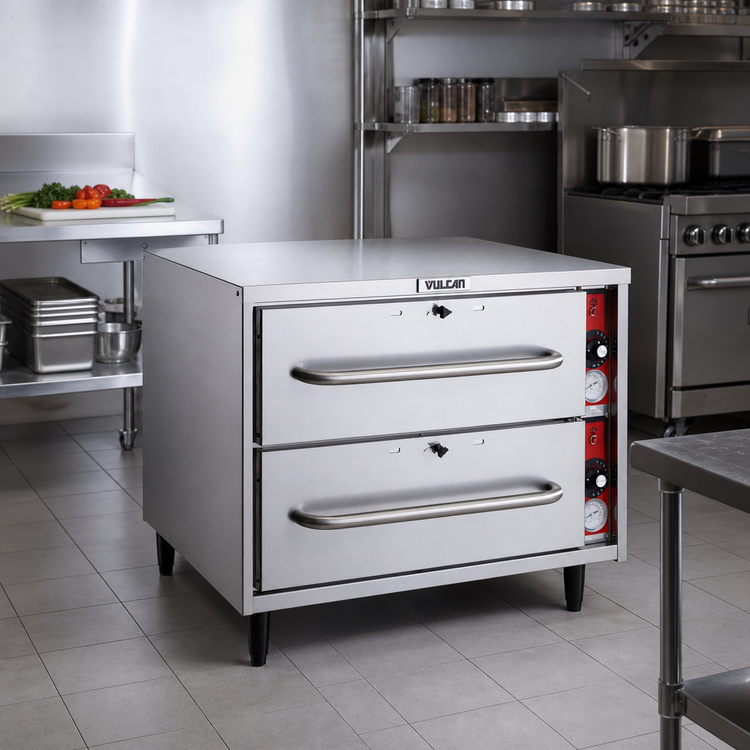 Product image #2 for Freestanding Double-Drawer Warming Drawer, Stainless Steel