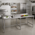 Thumbnail image #2 for Advance Tabco 108-Inch x 36-Inch 16-Gauge 430 Stainless Steel Open Base Work Table with Rear Up-Turn