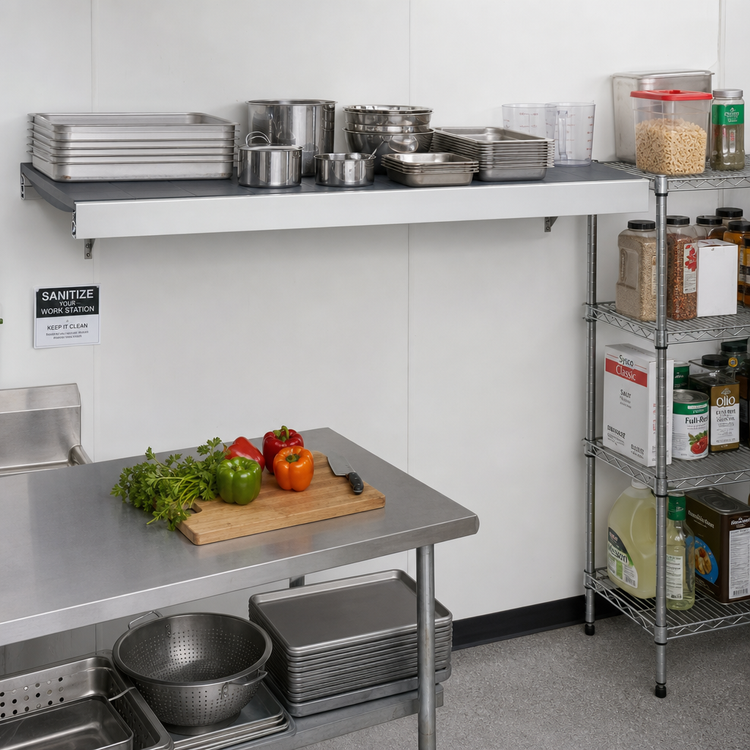 Product image #2 for Fermostock Horizontal Solid Polymer Shelf, 68 x 18 Inches, 800 lb Capacity