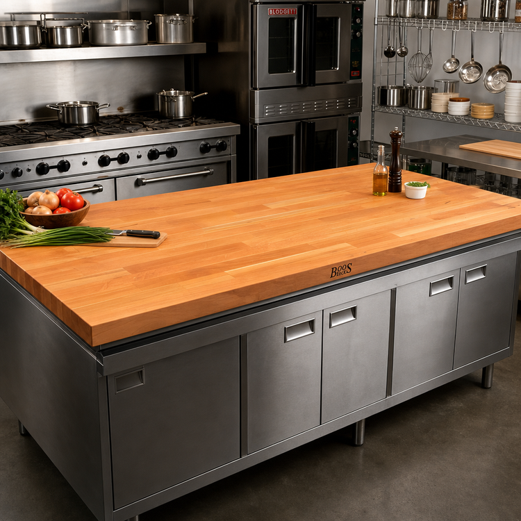Product image #2 for John Boos Boos Block 84" x 36" x 1-1/2" American Cherry Edge Grain Countertop with Varnique Finish