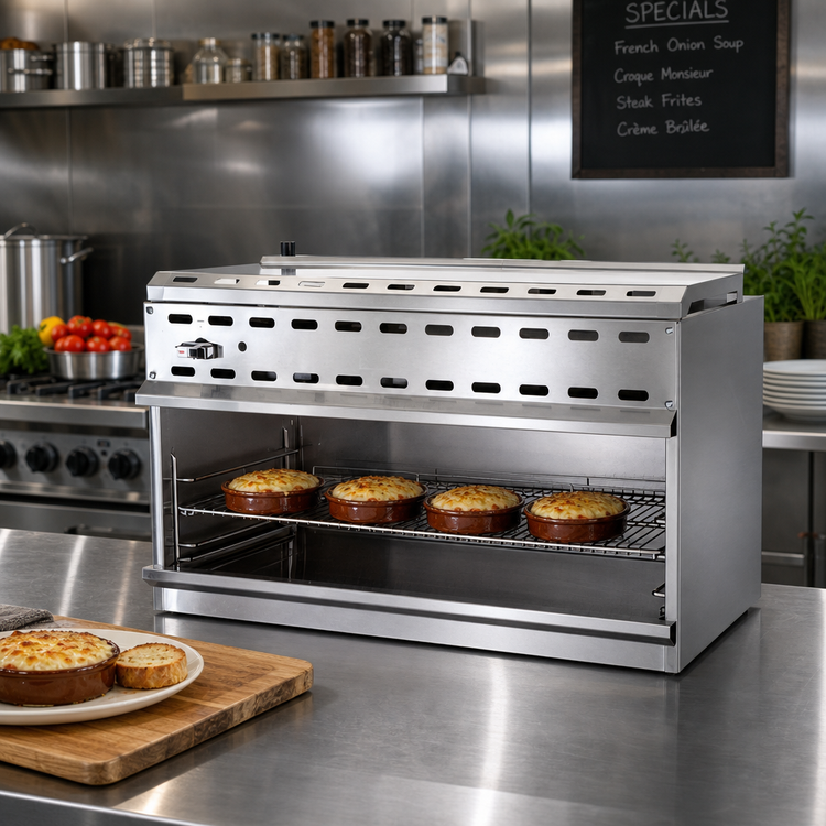 Product image #2 for Omcan USA 24-Inch Countertop Natural Gas Infrared Cheesemelter with 3 Rack Positions