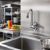 Thumbnail image #2 for T&S Brass Single Pantry Wall-Mount Faucet with 3-Inch Rigid Gooseneck and Lever Handle