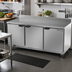 Thumbnail image #2 for Beverage-Air 72-Inch Three-Section Worktop Refrigerator with Solid Doors and Foamed-In-Place Backsplash