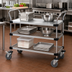 Thumbnail image #2 for Quantum 304 Stainless Steel Utility Cart with 2 Wire Shelves and 1 Solid Shelf, 48 x 24 x 37-1/2 Inches