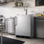 Thumbnail image #3 for Summit Commercial SBC58BLBICSSADA ADA Counter-Height Dual-Tap Draft Beer Dispenser, 5.5 Cu. Ft., Two 1/6 Kegs, Stainless Steel