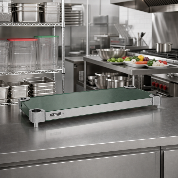 Product image #2 for Quik-Set 42-Inch x 18-Inch Flat Solid Shelf with Marine Edge, 1,000 lb. Capacity, Green Epoxy Finish