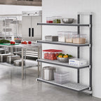 Thumbnail image #2 for Cambro Camshelving® Elements EXA244272V4480 42"W x 24"D x 72"H 4-Shelf Vented Polymer Add-On Shelving Unit, Speckled Gray