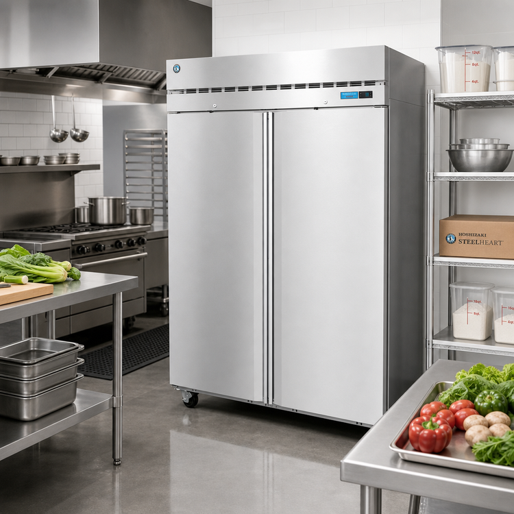 Product image #2 for Hoshizaki Steelheart Two-Section Reach-In Freezer with Full Solid Doors, 50.37 Cu. Ft., Top-Mounted Self-Contained