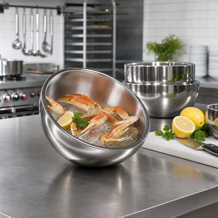 Product image #2 for American Metalcraft Angled Double-Wall Stainless Steel Serving Bowl, 108 oz., 10 Inch Diameter x 5 Inch H