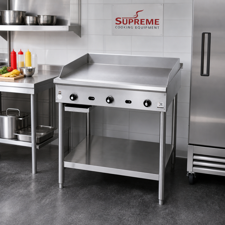 Product image #2 for Supreme JGT-2442-F 42-Inch Gas Floor Model Commercial Griddle with Thermostatic Controls