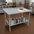 Thumbnail image #2 for John Boos Stallion 60-Inch x 30-Inch Stainless Steel Work Table with 1-1/2-Inch Rear Up-Turn and Welded Undershelf