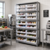 Thumbnail image #2 for Quantum 7-Shelf Heavy Duty Wire Shelving Unit with 24 Clear Bins, 36 Inch L x 12 Inch D x 75 Inch H