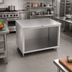 Thumbnail image #2 for John Boos Open-Front Stainless Steel Cabinet Base Work Table, Flat Top, 48