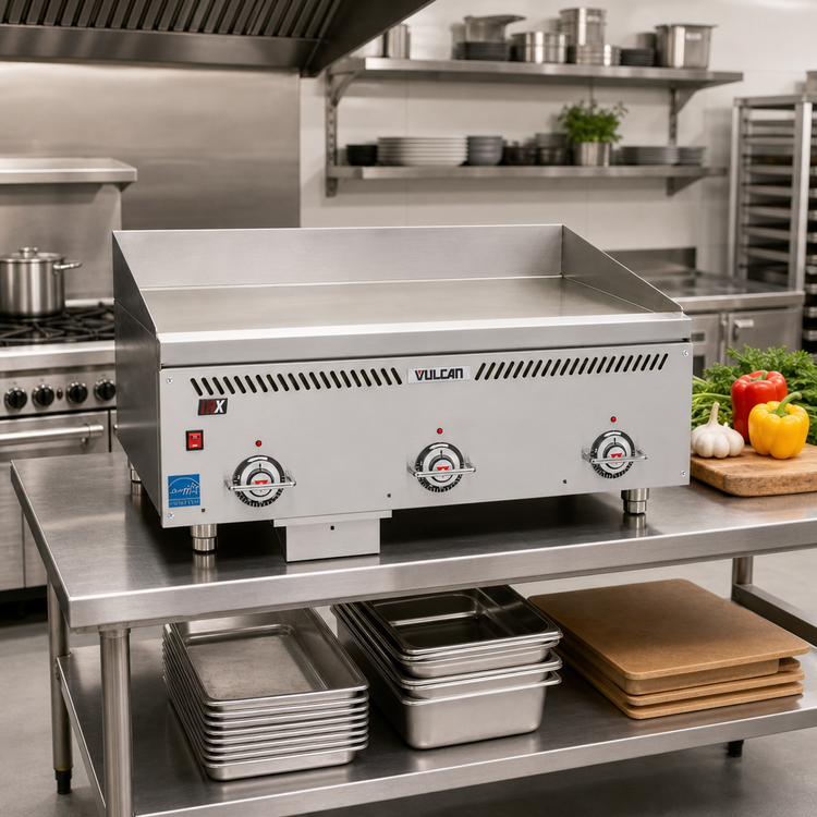 Product image #3 for Vulcan Heavy Duty 36-Inch Countertop Gas Griddle with IRX Infrared Burner Technology, 1 Drawer, 72,000 BTU