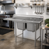 Thumbnail image #2 for Eagle Group 2-Compartment Stainless Steel Sink with Left Drainboard, 60-3/4 Inches Wide