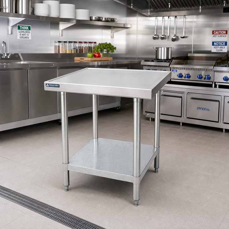 Product image #2 for Advance Tabco Special Value Series 24" W x 30" D Stainless Steel Equipment Stand with Adjustable Galvanized Undershelf