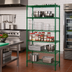 Thumbnail image #2 for Steel Works Stainless Heavy Duty 5-Tier Wire Shelving Unit, 14 x 48 Inches, Green Epoxy-Coated