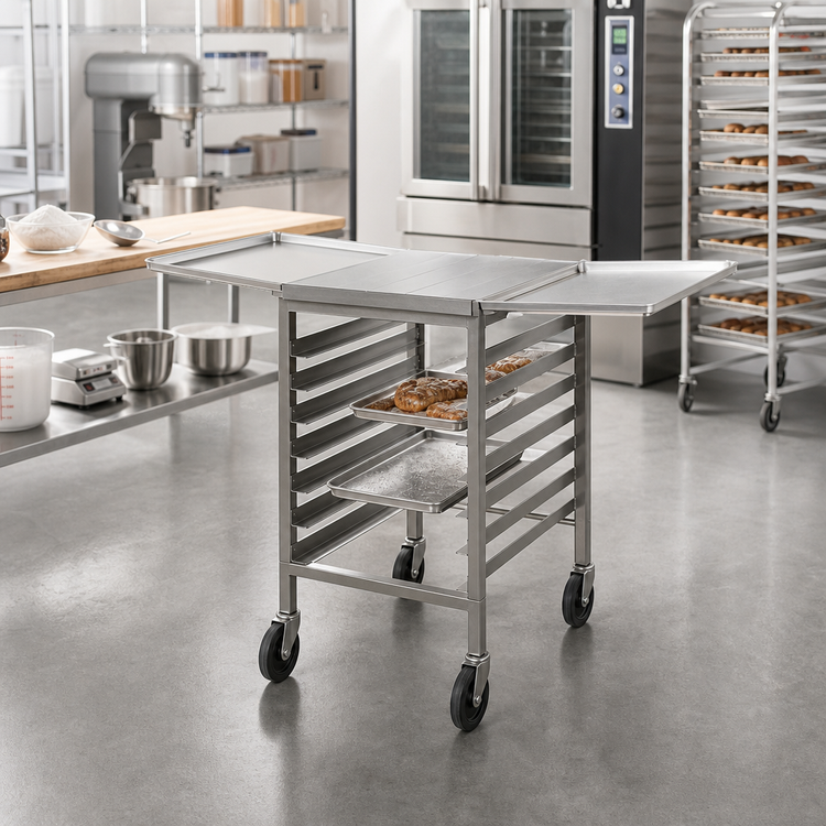Product image #2 for Panco Mobile Counter-Height Utility Rack for 18" x 26" Trays, 9-Tray Capacity