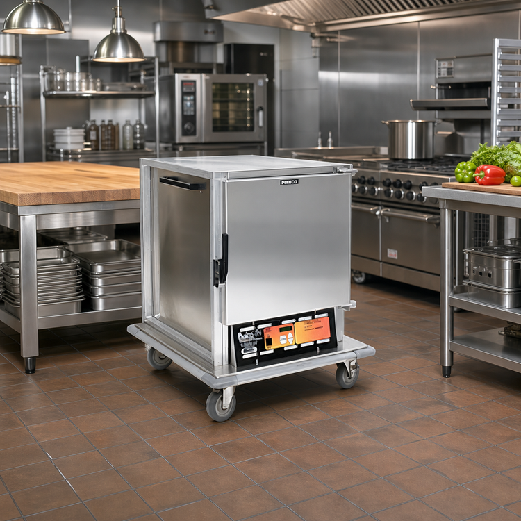 Product image #2 for Panco Narrow Half-Size Heated Holding Cabinet with Solid Door and Wire Universal Slides