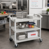 Thumbnail image #3 for Cambro KD Low-Profile 3-Shelf Utility Bus Cart, Speckled Gray, 400 lb. Capacity