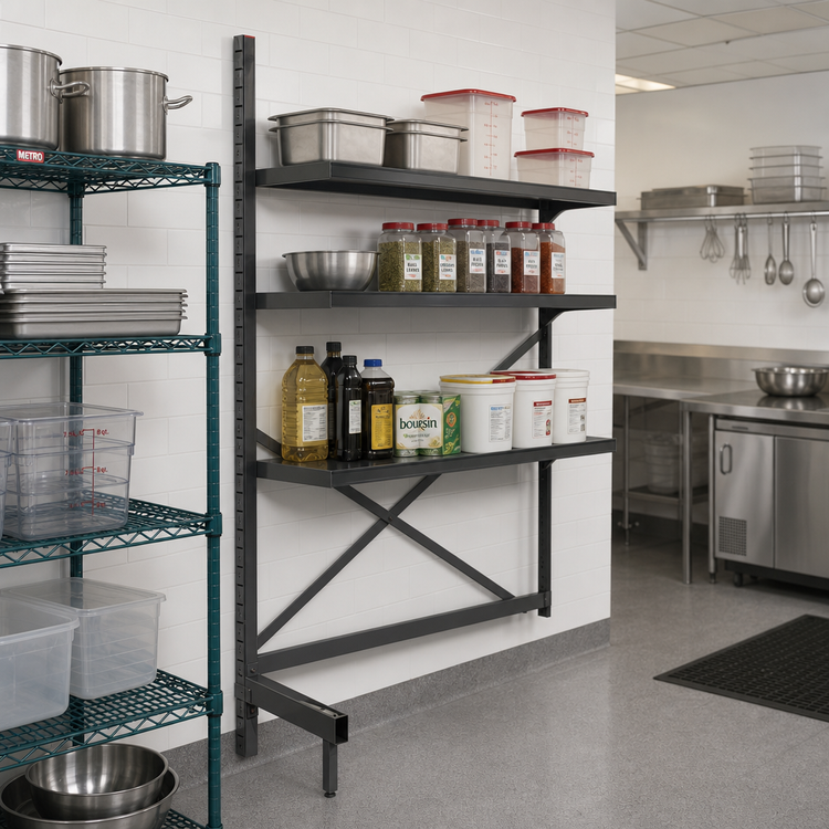 Product image #2 for Metro SmartLever 72"W x 30"D Cantilevered Add-On Shelving Kit, 86-3/8"H