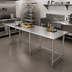 Thumbnail image #2 for 108-Inch x 30-Inch 18-Gauge 400-Series Stainless Steel Work Table with Open Base