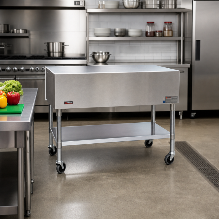 Product image #2 for Eagle Group PST-3 Mobile Stainless Steel Utility Serving Counter with Open Base