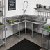 Thumbnail image #2 for Pro-Bowl 3-Compartment Corner Sink with Dual Drainboards