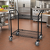 Thumbnail image #2 for Quantum Black Epoxy Antimicrobial Utility Bus Cart with 2 Wire Shelves