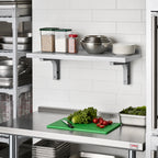 Thumbnail image #3 for Cambro Camshelving® CSWS1836SK480 Wall-Mounted Solid Polypropylene Shelf, 36W x 18D x 13-1/2H, Speckled Gray, 2-Inch Backsplash