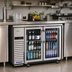 Thumbnail image #2 for Turbo Air Super Deluxe Narrow Back Bar Cooler, 2 Glass Doors, 12.2 Cu. Ft., Self-Contained Side-Mount, Stainless Steel