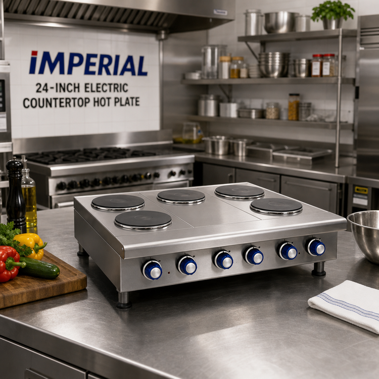 Product image #2 for Imperial 24-Inch Electric Countertop Hot Plate with Solid Top and 4 Round Plate Elements