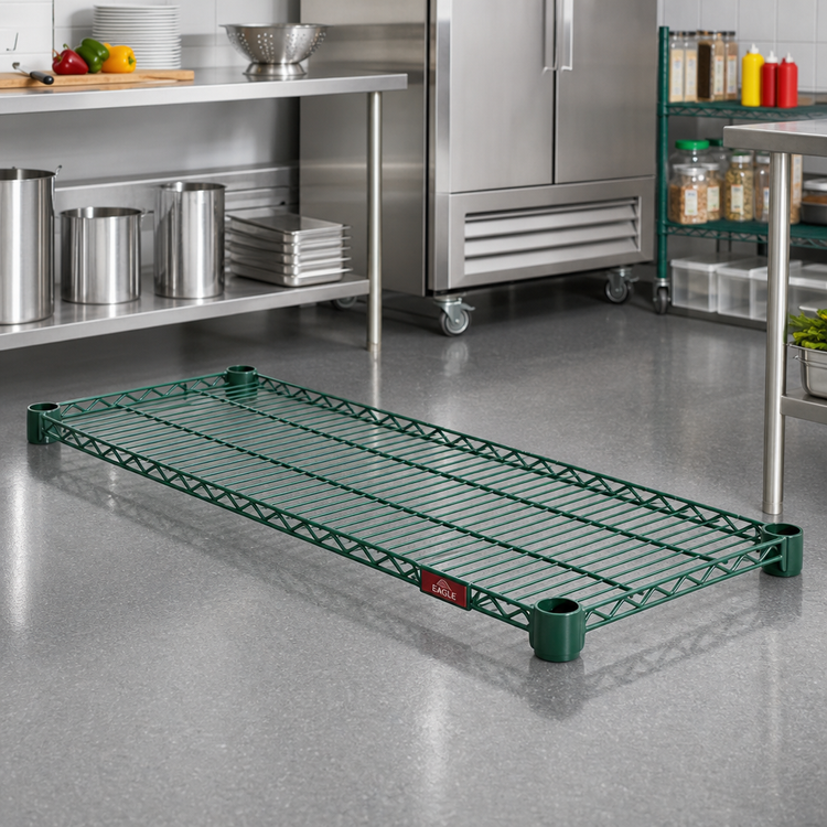 Product image #2 for Eagle Group Valu-Gard 54" x 24" Wire Shelf, QuadTruss Design, Green Epoxy Finish, 600 lb Capacity